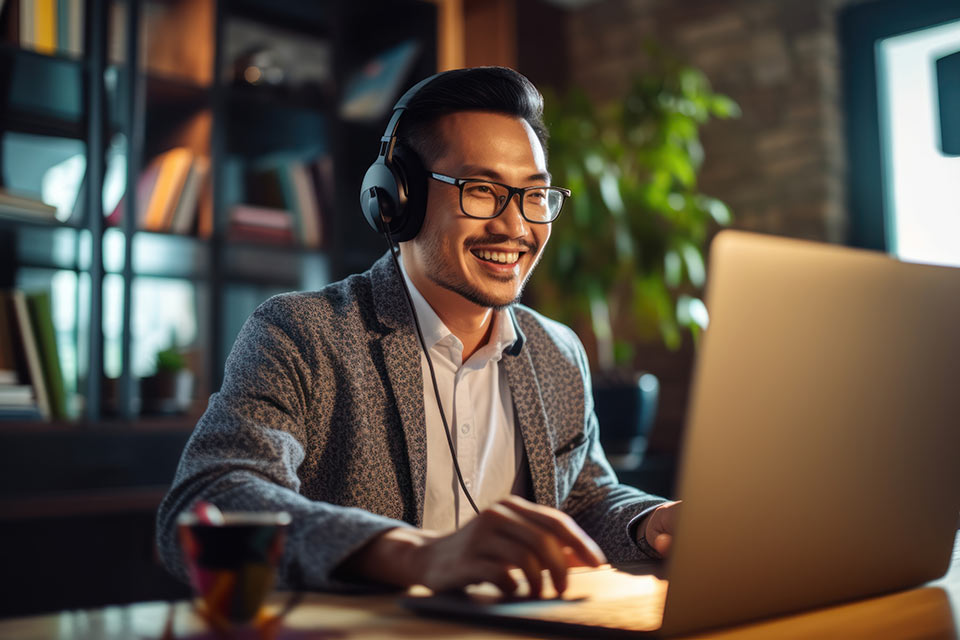 Man on computer