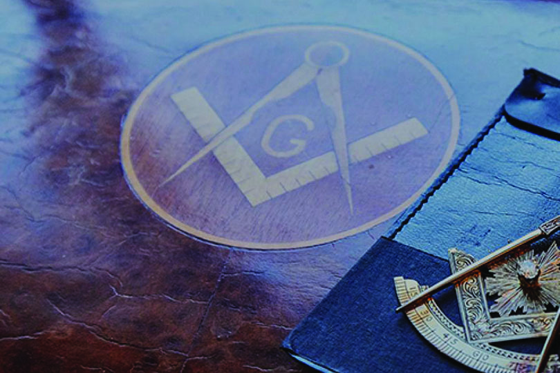 freemasonry symbol on leather