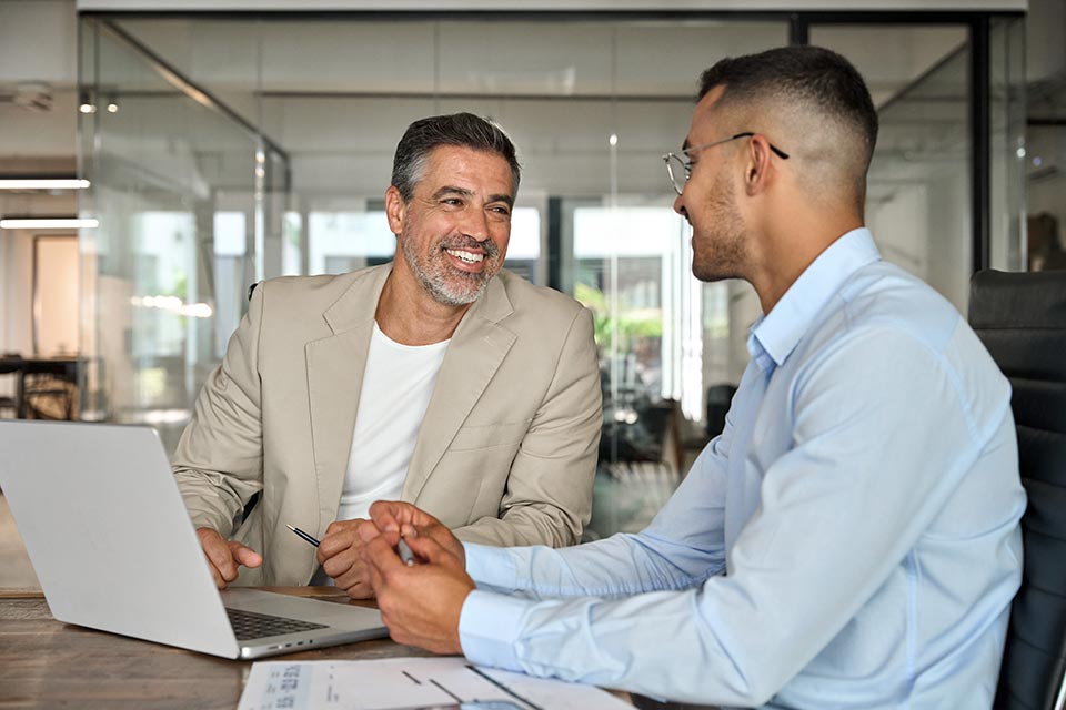 two men meeting in office