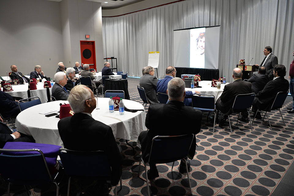 conference room with Shriners and Master Masons
