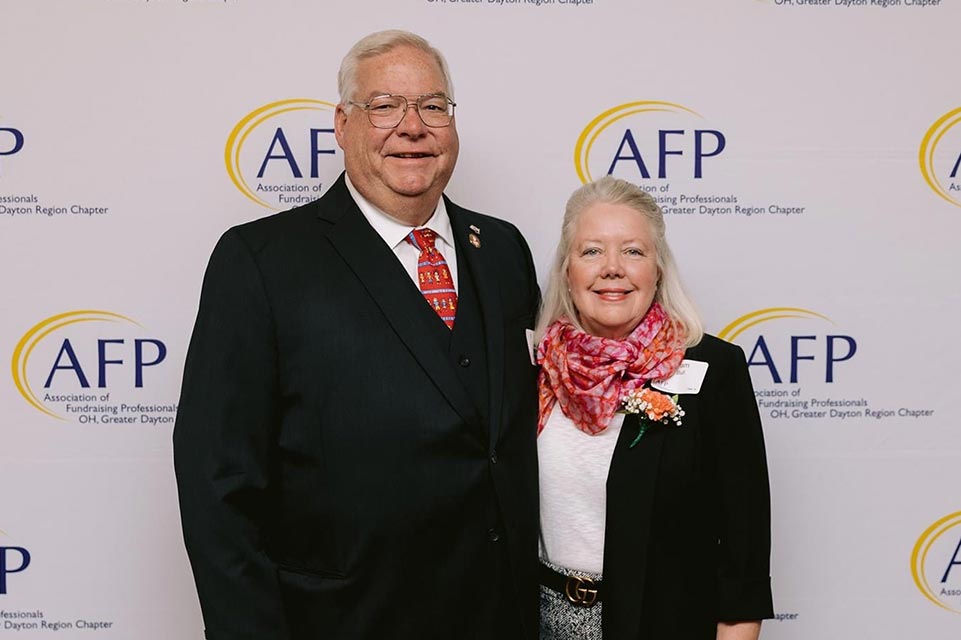 John and Pam at awards ceremony