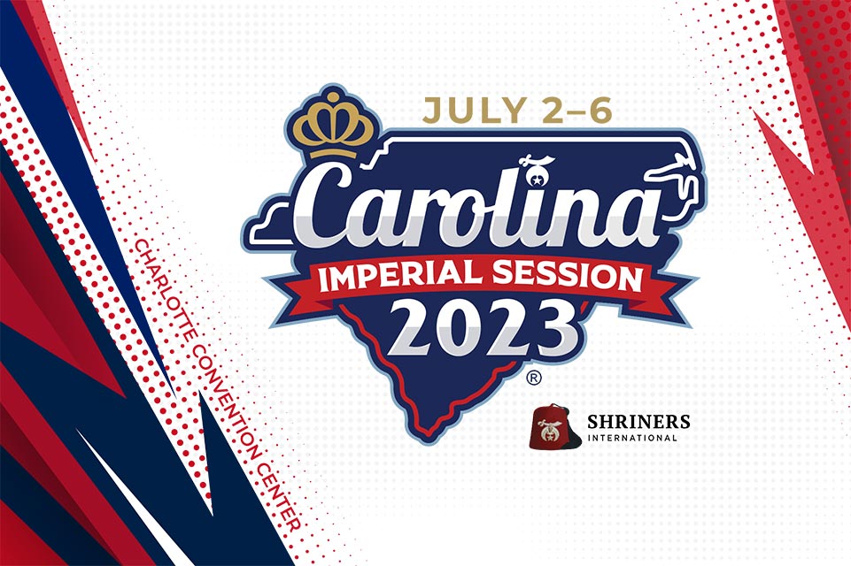 2. bis 6. Juli Logo der Carolina Imperial Session, Charlotte Convention Center, Logo von Shriners International