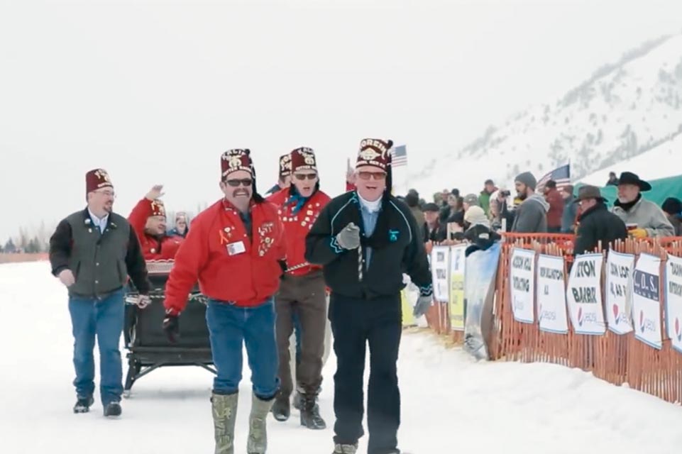 shriners walking in the snow