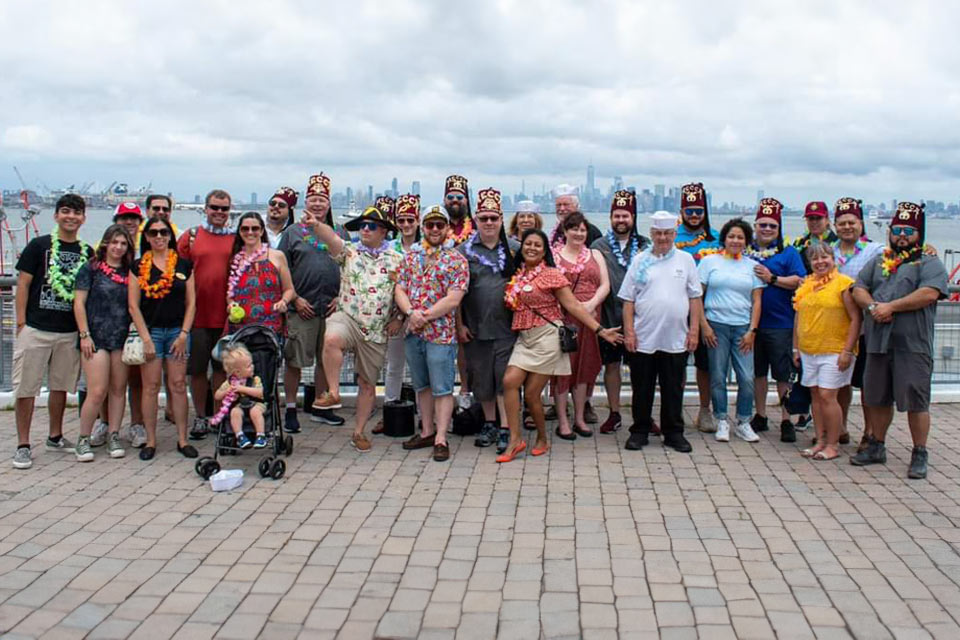 large group of Shriners with families