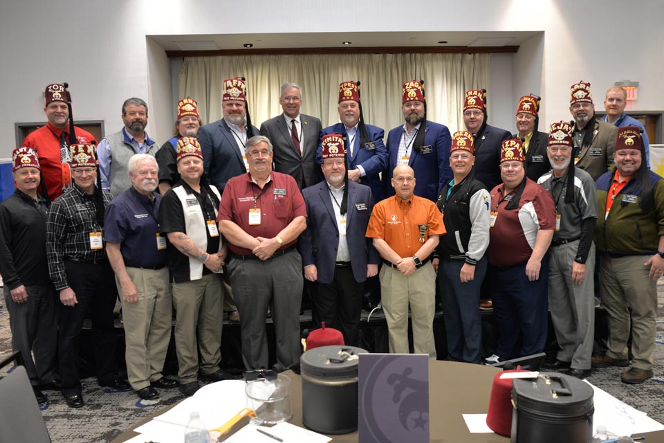 large group of Shriners