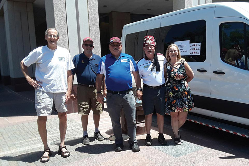 Shriner collection crew with van