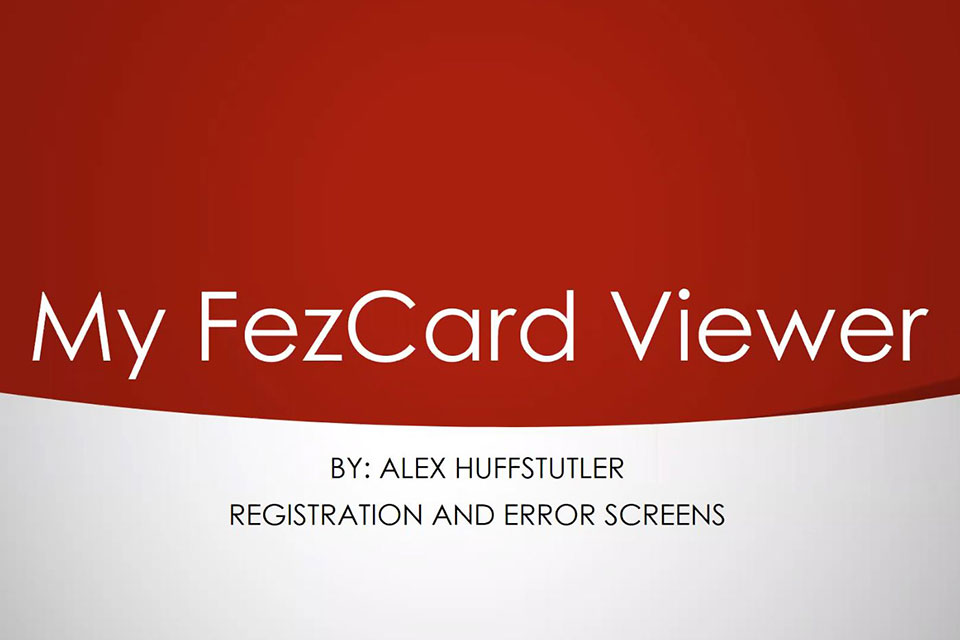 My FezCard Viewer video title screen