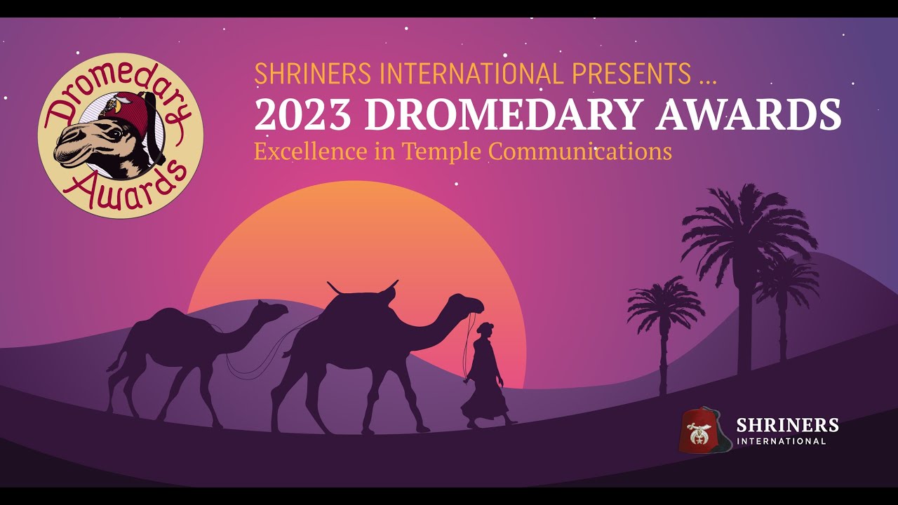 Shriners International presenta Dromedary Excellence 2023 en comunicaciones del templo, logotipo de Shriners International